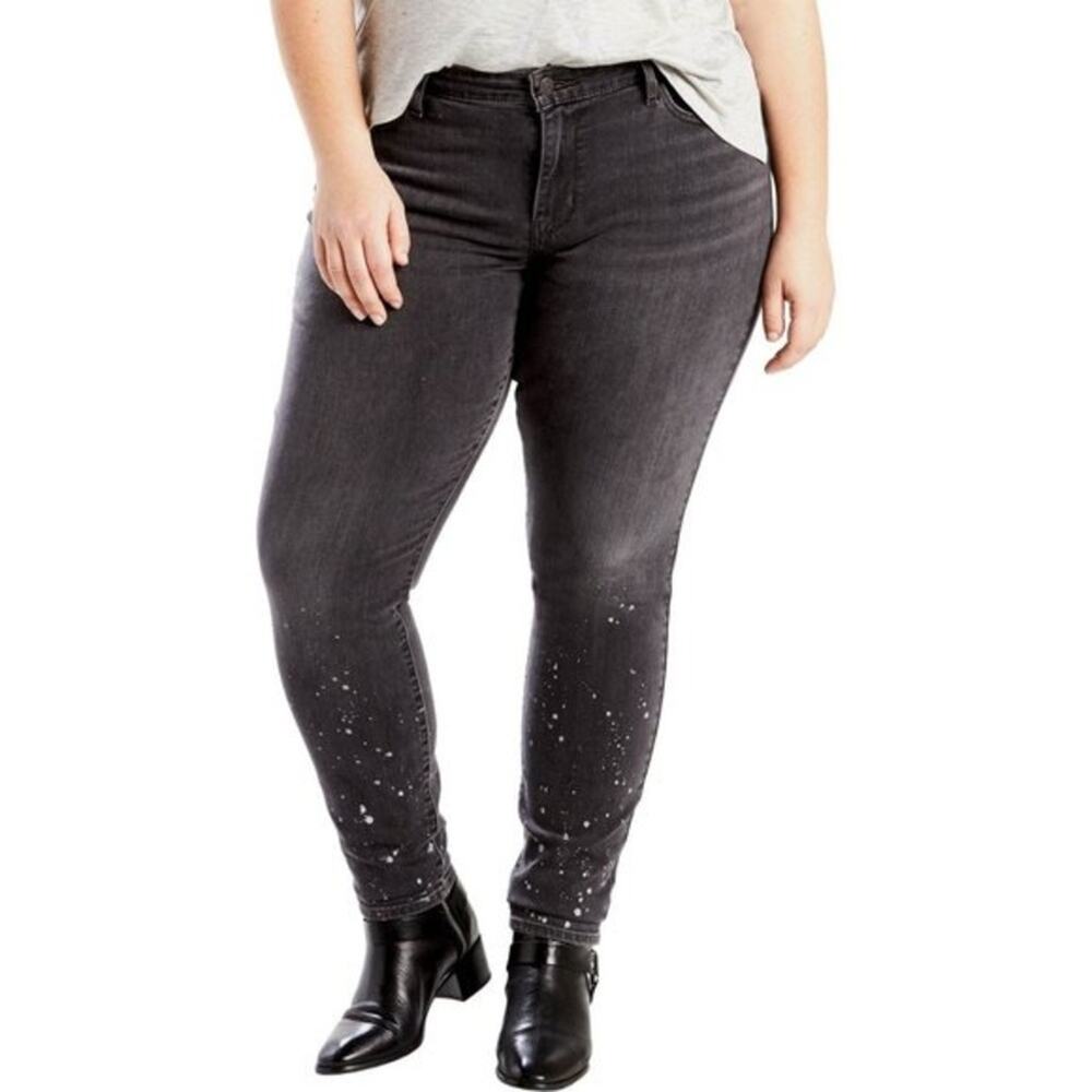 NWT Levi's Sleek Gray 711 Skinny Jean Black Size 20W Comfort